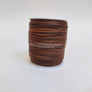 1mm Thin <b>Medium</b> <b>Brown</b> Antique Round Leather Cord Soft Flexible Cowhide Thread for Bracelet Necklace Making - Product Image 1