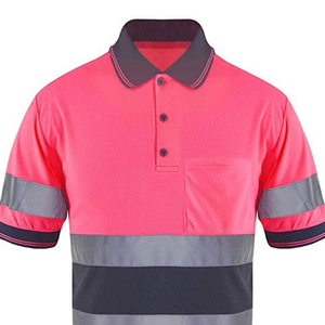 Nouveau Polo de Sécurité Haute Visibilité avec Logo Personnalisé et Bandes Réfléchissantes Couleur Unie pour Vêtements de Travail de Construction - Product Image 4