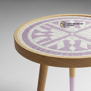 Handcrafted Meena <b>Stool</b> – <b>Round</b> Wooden Meenakari Design Accent <b>Stool</b> with Decorative Top for Living Room & Bedroom - Product Image 3