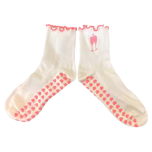 Wholesale <b>Hot</b> Sale High Quality Custom Cute Design Cotton Non Slip with Grips Pilates Yoga <b>Socks</b> for Girls - Product Image 4
