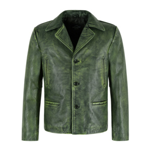 Chaqueta de Cuero Genuino de Vaca Vintage para Hombre al por Mayor, Blazer Clásico con Cuello, Colores Personalizados, Encerado, Fabricante de Marca Privada - Product Image 1