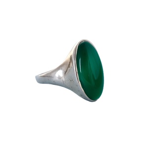 Natural Green Onyx Oval Cabochon Signet <b>Ring</b> for <b>Men</b> Handmade Custom 925 Sterling Silver Gemstone <b>Ring</b> - Product Image 1