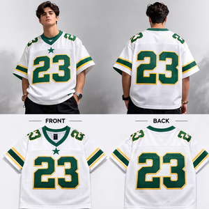 เสื้อฟุตบอลตาข่ายสีขาวเขียวแบบกำหนดเอง 23 APPAREL ARC เสื้อกีฬาแบบยูนิเซ็กซ์ OEM ขายส่ง ผู้ผลิตจากสหรัฐอเมริกา จำหน่ายจำนวนมาก - Product Image 1