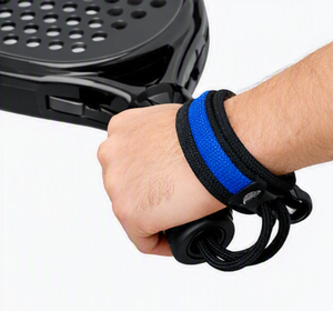 Correa de Muñeca Ajustable de Nailon con Logotipo Personalizado al por Mayor, Diseño Trenzado Azul y Negro, Duradera, Ajuste Universal para Accesorios de Raqueta - Product Image 2