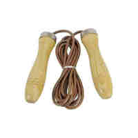 Corde à sauter en cuir avec poignée en bois, longueur réglable pour l'entraînement de boxe et les exercices de fitness