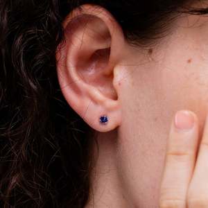 Pendientes de Tanzanita Azul Natural en Oro Sólido de 14kt, Piedra de Nacimiento de Diciembre, Solitario, Joyería para Mujer, Regalo para Novia - Product Image 4