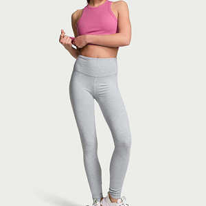Leggings de sport pour femmes de haute qualité, sans couture, taille haute, avec cordon de serrage, couleur unie, longueur intégrale - Product Image 2