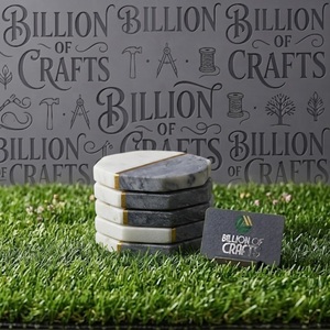 Grey <b>White</b> Hexagon Stone <b>Coasters</b> Set Of 6 for Home Kitchen Tabletop Decorative Mats Drink <b>Coasters</b> - Product Image 2