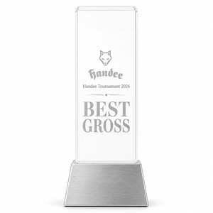 Trofeo de Golf de Cristal Grabado Personalizado, Forma Rectangular, Base Plateada, Premio al Mejor Ganador, Regalo de Reconocimiento Deportivo - Product Image 3