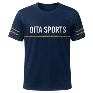 T-shirt de sport en polyester bleu marine pour homme, vêtement d'entraînement athlétique, tenue d'équipe, vêtement d'activité de plein air, haut de performance - Product Image 1