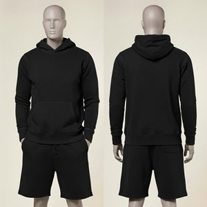 High Quality Men's Summer Casual Streetwear <b>Set</b> Custom Oversized Cotton Eco-Friendly Hoodie Tracksuit Sweatpants Polo - Product Image 2