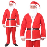 Weihnachtsmann-Kostüm für Erwachsene Rote Samtjacke Hose Passende Mütze Gürtel Bart Handschuhe und Feiertagszubehör für Weihnachten