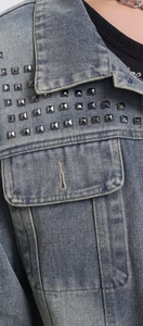 Hardihood International Veste en jean délavé pour homme, avec patchwork, coupe classique, décontractée, vintage, sportive, pour l'hiver - Product Image 3