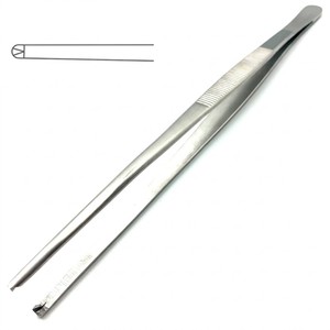 Pinzas para tejidos de 25 cm (10 pulgadas) con 1x2 dientes, de acero inoxidable, instrumento quirúrgico ortopédico reutilizable de clase I para manipulación de tejidos - Product Image 1