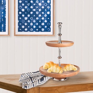 Soporte Rectangular de Madera para Pizza Hecho a Mano con Base de Metal, Reutilizable, Juego de 1 Pieza - Product Image 3