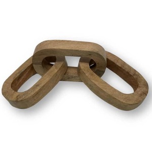Chaîne en bois artisanale à 5 maillons, style rustique, produit fait main, finition soignée, chaîne en bois d'acacia, fournisseur en gros - Product Image 3