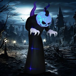 Decorazioni Gonfiabili LED di Halloween da 2,1 m: Zucca, Grimace e Fantasma per Esterni, Decorazioni per Prato e Giardino - Product Image 2