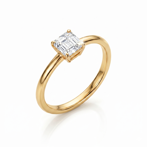 Minimalist Engagement Ring 10K 14K 18K Solid Solid Gold IGI Certified Asscher Cut Lab Grown Diamond Solitaire Ring Platinum Ring - Product Image 3