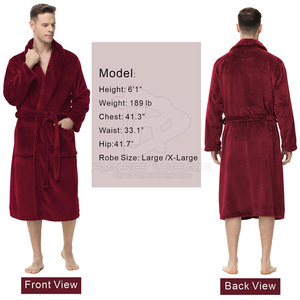Peignoir moderne et confortable pour homme en tissu éponge 100% coton, respirant, sensation de luxe, manches longues, poches, essentiel pour la maison au quotidien - Product Image 3