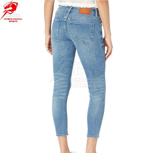 Jeans Ajustados de Moda para Mujer, Mezcla de Algodón Suave, Diseño de Tiro Medio, Bolsillos Funcionales, Cierre de Cremallera, Prenda Elegante - Product Image 5