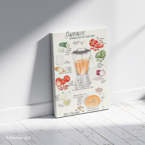 Décoration murale de Noël, affiche illustrée de recettes de cuisine vintage, impression sur toile décorative murale de cuisine rétro - Product Image 2