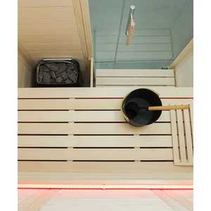 Nueva sauna interior de madera de tilo para 2 personas, modelo Alaska Mini, sauna tradicional para el hogar. - Product Image 5