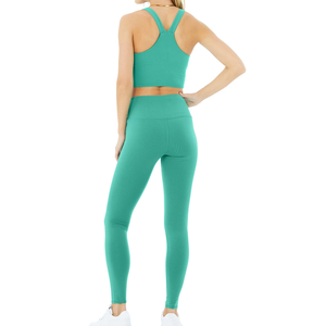 Women Compression Comfortable Breathable Sports Bra Mid Waist <b>Leggings</b> Gym Fitness Yoga High Waist <b>Leggings</b> Solid Activewear Set - Product Image 2