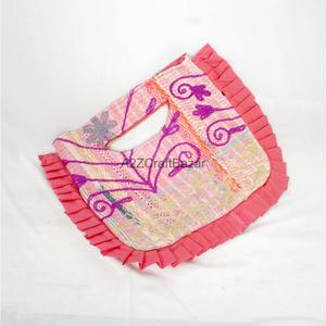 Vintage Lady Evening Clutch <b>Bag</b> Suzani Embroidery Cotton Hand Quilted Lining Rajasthan Hand Length Handle Party Exhibition Use - Product Image 4