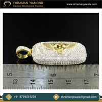 Pendentif médaillon personnalisé tendance en argent 925 plaqué or avec logo et moissanite, bijoux fins de haute qualité, délicats, cadeaux hip-hop