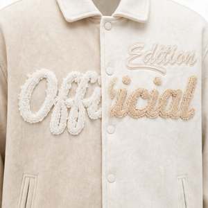 New Arrival <b>Men</b> Baseball <b>Jacket</b> Letter Embroidery Stand Collar Riding Coat Couples Style Leather <b>Jacket</b> Anti Stab <b>Thin</b> Polyester - Product Image 3