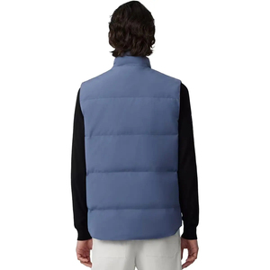 Chaleco Acolchado Negro para Hombre, Cuello Alto, Cierre de Cremallera, Sin Mangas, con Bolsillos, Casual, Otoño, ODM, Repelente al Agua - Product Image 4