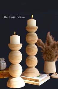 Modern Sculptural Wooden Spiral <b>Pillar</b> <b>Candle</b> Holder <b>Tall</b> Size Dark Walnut Finish Handmade Christmas Easter for Floor Decor - Product Image 2