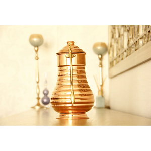 Polished Copper Water Pitcher with Lid Metal Handle 1.5L Vintage <b>Drinkware</b> for Home Wedding Banquet <b>Accessories</b> Supplies - Product Image 1