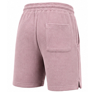 Shorts en tricot gaufré personnalisés pour hommes, vêtements décontractés d'été, tissu texturé, taille élastique, poches latérales, fabricant OEM, étiquette privée - Product Image 5