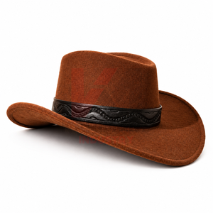 Chapeaux de cowboy en cuir véritable à large bord pour la production en gros, style western, avec logo personnalisé pour les distributeurs - Product Image 2