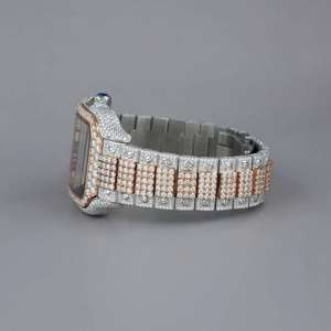 Montre VVS Moissanite avec testeur de diamant, couleur D personnalisée, style Hip Hop, mouvement à quartz, acier inoxydable, cadran carré en verre - Product Image 2