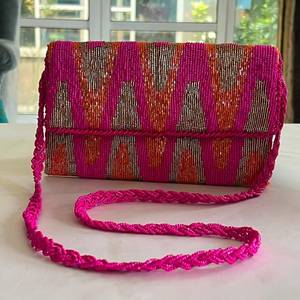 Bolso de mano elegante hecho a mano con cuentas, listo para fiestas, para la noche, bodas, recepciones, colección de moda para mujer, premium. - Product Image 5