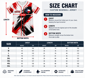 Camiseta de béisbol personalizada de Texas para hombre, uniforme de béisbol con botones y manga corta, uniforme deportivo de equipo, sublimación completa - Product Image 6