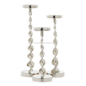 Premium Square Block Base Candlestick • Minimalist Metal Taper Centerpiece - Product Image 2