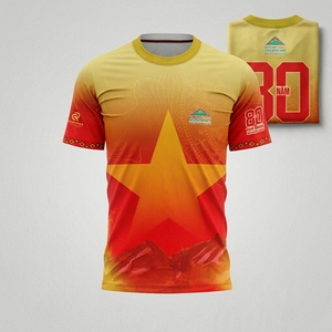 เสื้อยืดวิ่งแขนสั้น OEM พิมพ์ลายด้านหน้า โลโก้สั่งทำ แห้งเร็ว ผลิตจากโพลีเอสเตอร์ สำหรับการฝึกซ้อม - Product Image 4