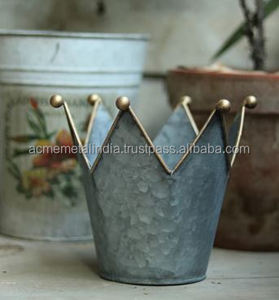 Maceta Rústica Galvanizada Ideal para Jardinería Interior y Exterior, Maceta de Metal Resistente Perfecta para Balcón y Jardín - Product Image 2