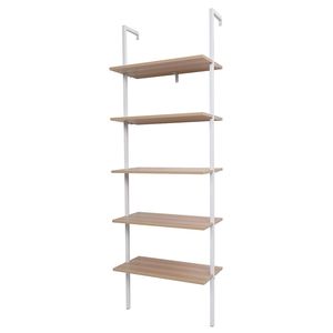 Libreria a Scala Moderna Industriale a 5 Ripiani in Legno con Struttura in Metallo - Product Image 3
