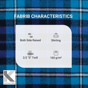 Tissu en flanelle 100% coton teint en fil, 160 GSM, bleu à carreaux, brossé des deux côtés, extra doux, fabricant OEM ODM en gros - Product Image 3