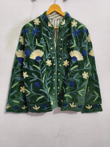 เสื้อแจ็คเก็ตกำมะหยี่ปักลายซูซานีหลากสีขายดีสำหรับผู้หญิง ระบายอากาศได้ดี ดีไซน์ลายดอกไม้ งานฝีมือทำมือ เสื้อผ้าสตรี - Product Image 1