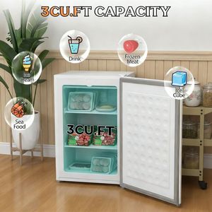 Congelatore Verticale Compatto da 3 Cu.Ft - Freezer Compatto Indipendente per Appartamenti, Dormitori, Uffici e Uso Domestico - Product Image 2