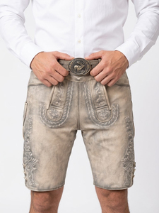 Lederhosen authentiques beiges, Lederhosen traditionnels allemands, Lederhose homme court, Lederhose bavaroise, Lederhosen pour la bière - Product Image 5