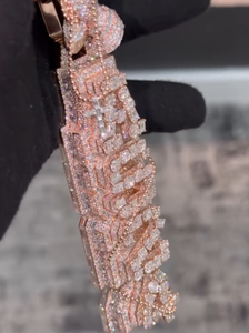 Bijou de luxe pour homme en argent 925 de qualité supérieure avec diamant de laboratoire, lettre en relief, style hip-hop, streetwear, mode audacieuse pour les soirées - Product Image 5