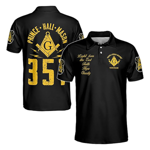 เสื้อโปโลผู้ชายแบบสั่งทำพิเศษสำหรับผู้เชี่ยวชาญงานฟรีเมสัน คุณภาพสูง ผลิตตามสั่ง แขนสั้น - Product Image 4