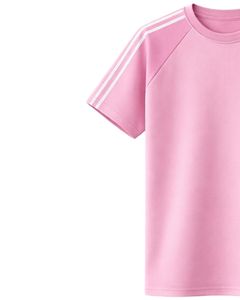 เสื้อยืดแขนราแกลนสีชมพูขาวผู้ชายลำลองฤดูร้อนคอกลมลายทางไหล่ระบายอากาศได้ดีผ้าฝ้ายผสมนุ่มสบายสวมใส่สบาย - Product Image 4