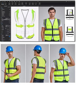 Gilet de sécurité haute visibilité pour hommes avec bandes réfléchissantes et poches, uniforme de travail - Product Image 1